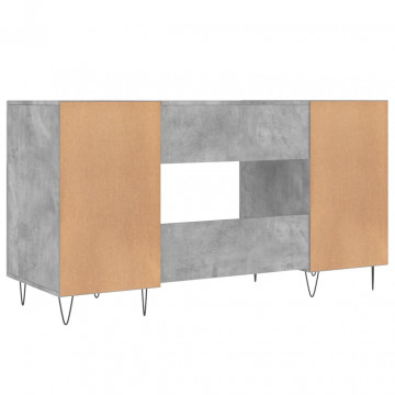 Birou, gri beton, 140x50x75 cm, lemn compozit - Img 7