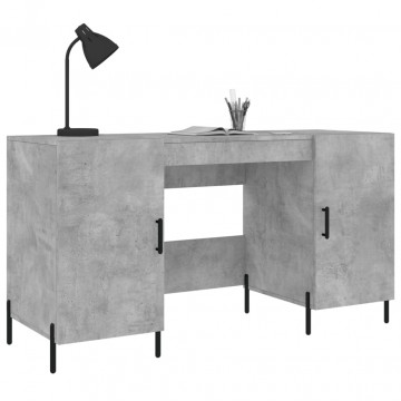 Birou, gri beton, 140x50x75 cm, lemn compozit - Img 3