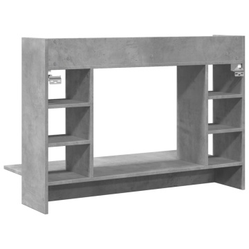 Birou montat pe perete, gri beton, 105x48x75 cm, lemn prelucrat - Img 5