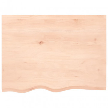 Blat de masă, 80x60x4 cm, lemn masiv de stejar netratat - Img 3