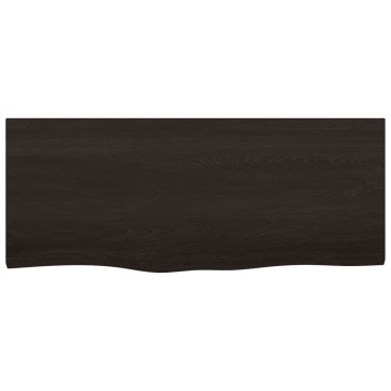 Blat de masă maro 100x40x(2-4) cm, lemn masiv stejar tratat - Img 3