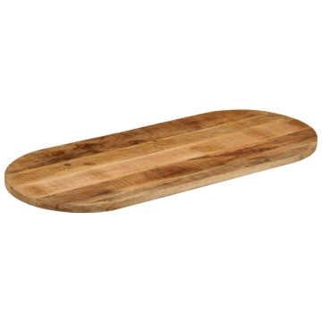 Blat de masă oval, 100x40x2,5 cm, lemn masiv mango brut - Img 2