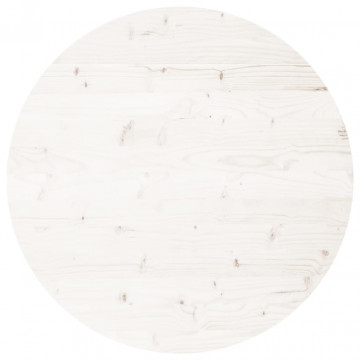 Blat de masă rotund, alb, Ø70x3 cm, lemn masiv de pin - Img 2