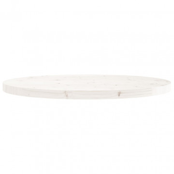 Blat de masă rotund, alb, Ø80x3 cm, lemn masiv de pin - Img 4
