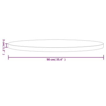 Blat de masă rotund, alb, Ø90x3 cm, lemn masiv de pin - Img 6