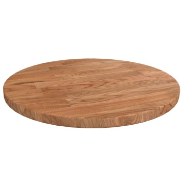 Blat de masă rotund maro deschis Ø30x1,5cm lemn stejar tratat - Img 1