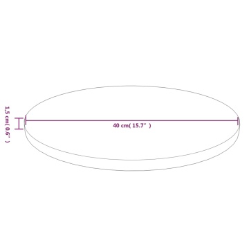 Blat de masă rotund maro închis Ø40x1,5 cm lemn stejar tratat - Img 4