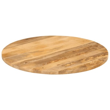 Blat de masă rotund, Ø 80x2,5 cm, lemn masiv de mango brut - Img 2