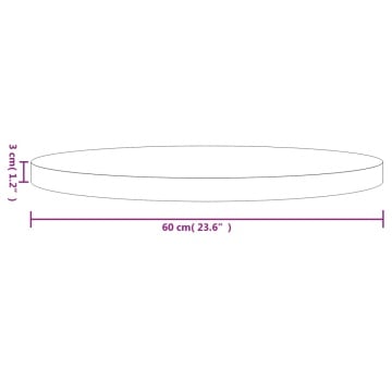 Blat de masă rotund, Ø60x3 cm, lemn masiv de pin - Img 6