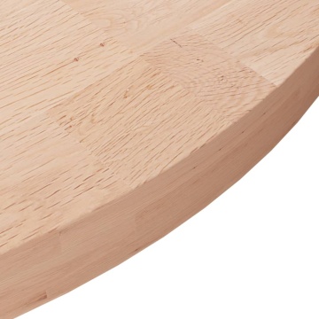 Blat de masă rotund, Ø70x4 cm, lemn masiv stejar netratat - Img 3