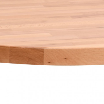 Blat de masă rotund, Ø80x2,5 cm, lemn masiv de fag - Img 3