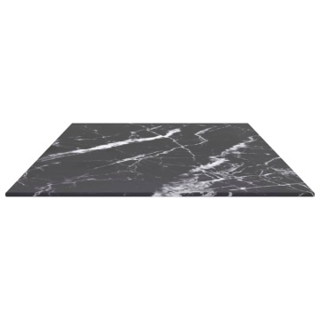 Blat masă negru 100x50 cm 6 mm sticlă securizată design marmură - Img 4