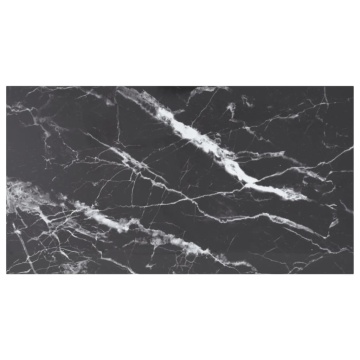 Blat masă negru 120x65 cm 8mm sticlă securizată design marmură - Img 1