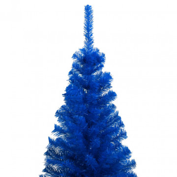 Brad Crăciun pre-iluminat cu set globuri, albastru, 210 cm, PVC - Img 3