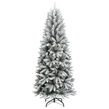 Brad de Crăciun artificial cu zăpadă pufoasă, 180 cm, PVC&PE - Img 2