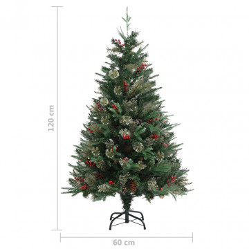 Brad de Crăciun cu conuri de pin, verde, 120 cm, PVC&PE - Img 5