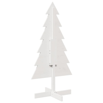 Brad de Crăciun decorativ, alb, 120 cm, lemn de pin masiv - Img 8