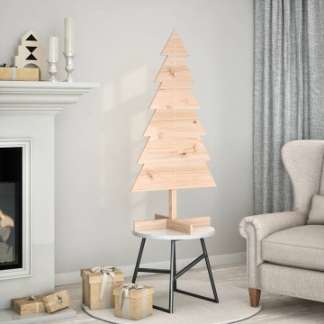 Brad de Crăciun din lemn decorativ, 120 cm, lemn de pin masiv - Img 1