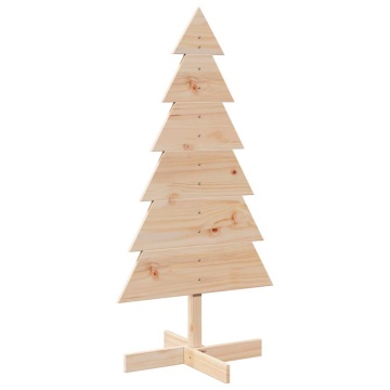 Brad de Crăciun din lemn decorativ, 120 cm, lemn de pin masiv - Img 2