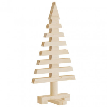 Brad de Crăciun din lemn decorativ, 60 cm, lemn de pin masiv - Img 5