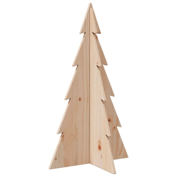 Brad de Crăciun din lemn decorativ, 80 cm, lemn de pin masiv - Img 2