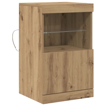 Bufet cu lumini LED Stejar Artisan 41x37x67 cm - Img 2