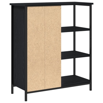 Bufet Negru Stejar 70x30x80 cm Lemn prelucrat - Img 4