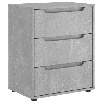 Bufetă „VISNES” Gri beton 60x40x73 cm Lemn prelucrat - Img 2