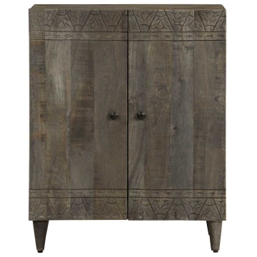 Bufetă gri deschis 60x33,5x75 cm lemn masiv de mango - Img 2