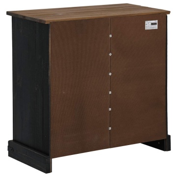 Bufetă HALDEN cu uşă glisantă neagră 80x40x80 cm lemn masiv - Img 5