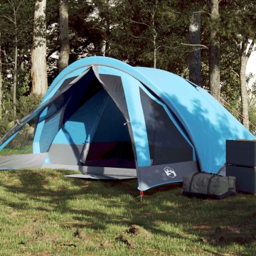 Cabină cort de camping, 4 persoane, albastru, impermeabil - Img 1