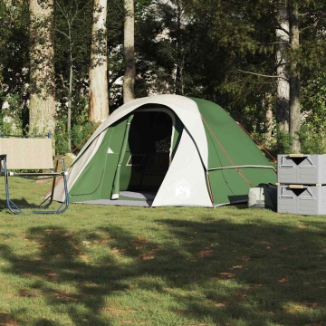 Cabină cort de camping, 4 persoane, verde, impermeabil - Img 1