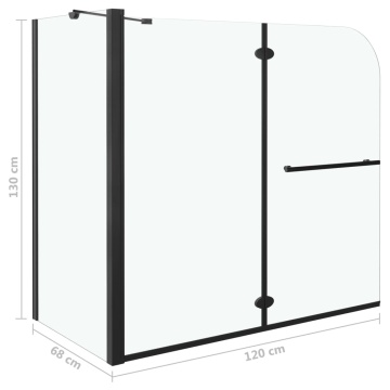 Cabină de duș dublu-pliabilă, negru, 120x68x130 cm, ESG - Img 6