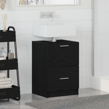 Cabinet chiuvetă Stejar Negru 40x37x59 cm Lemn tehnic - Img 3