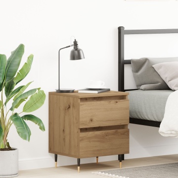 Cabinet de noapte Stejar Artisan 40x35x50 cm Lemn furniruit - Img 1