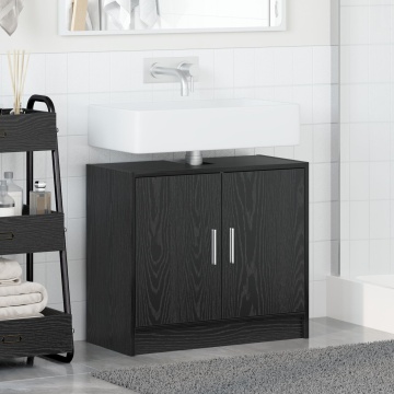 Cabinet pentru chiuvetă Stejar negru 63x29x55 cm Lemn prelucrat - Img 4