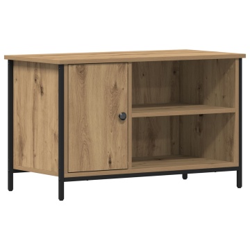 Cabinet TV Stejar Artisan 80x40x50 cm Lemn Ingineresc și Oțel - Img 2