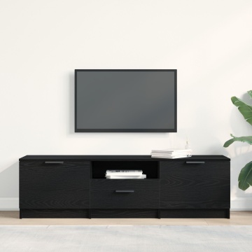 Cabinet TV - Stejar Negru - 140x35x40 cm - Fabricat din Lemn Ingineresc - Img 4
