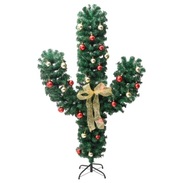 Cactus de Crăciun cu suport și LED, verde, 180 cm, PVC - Img 4