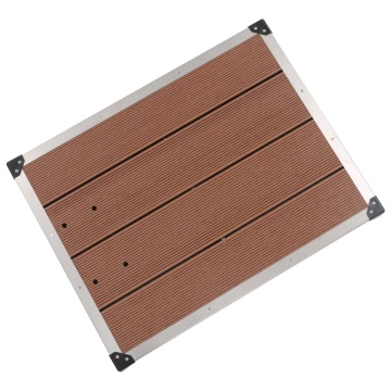 Cădiță de duș de exterior maro 80x62 cm WPC și oțel inoxidabil - Img 3