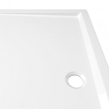 Cădiță de duș dreptunghiulară din ABS, alb, 80x120 cm - Img 5