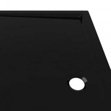 Cădiță de duș dreptunghiulară din ABS, negru, 80x90 cm - Img 5