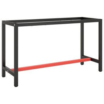 Cadru banc de lucru, negru mat/roșu mat, 140x50x79 cm, metal - Img 1