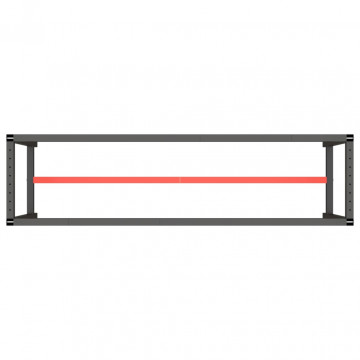 Cadru banc de lucru, negru mat/roșu mat, 210x50x79 cm, metal - Img 8