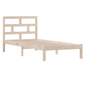 Cadru de pat, 100x200 cm, lemn masiv de pin - Img 3