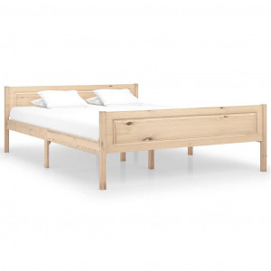 Cadru de pat, 140x200 cm, lemn de pin masiv - Img 1