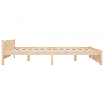 Cadru de pat, 200x200 cm, lemn masiv - Img 5