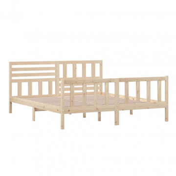 Cadru de pat 6FT Super King, 180x200 cm, lemn masiv - Img 4