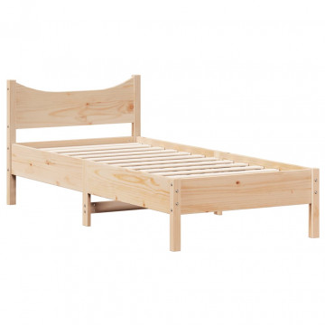 Cadru de pat, 75x190 cm, lemn masiv de pin - Img 2