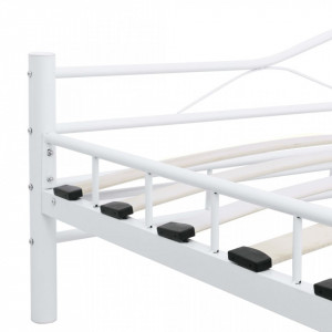 Cadru de pat, alb, 120 x 200 cm, metal - Img 5